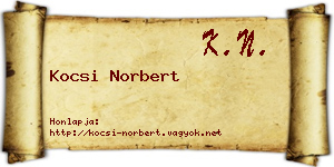 Kocsi Norbert névjegykártya
